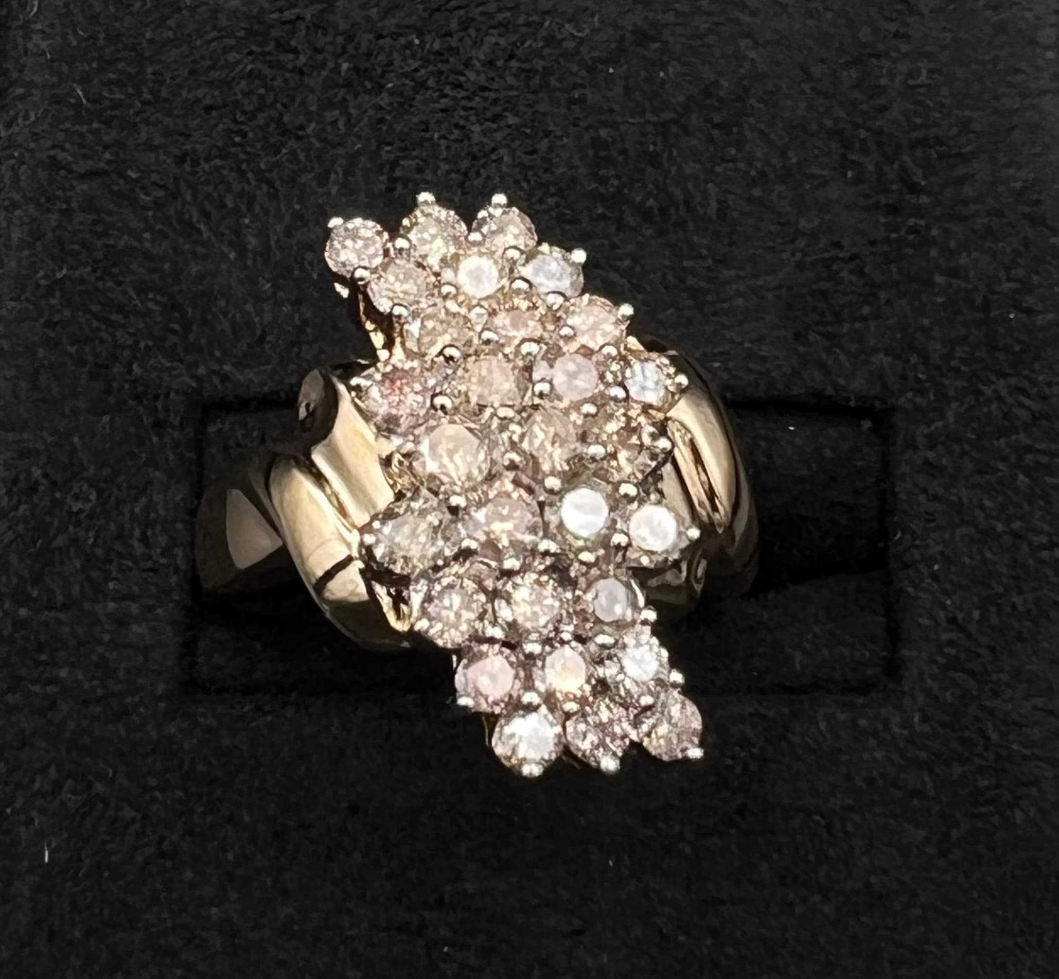 Clustered statement ring with precious stones from Carroll Custom Jewelry